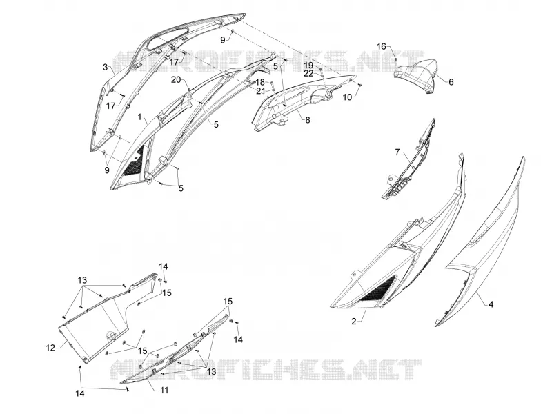 Side cover - Spoiler Aprilia APRILIA-SCOOTER 850 SRV 2013  SRV 4T 8V E3