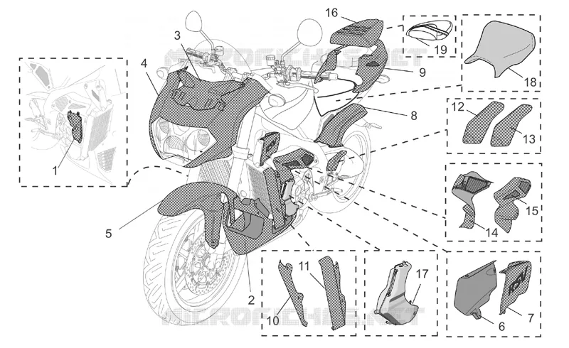 Acc. - Special body parts Aprilia APRILIA-MOTORCYCLES 1000 TUONO 2005  RSV 1000 Tuono