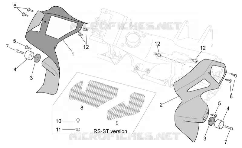 Central body - Upper fairings Aprilia APRILIA-MOTORCYCLES 1000 TUONO 2005  RSV 1000 Tuono