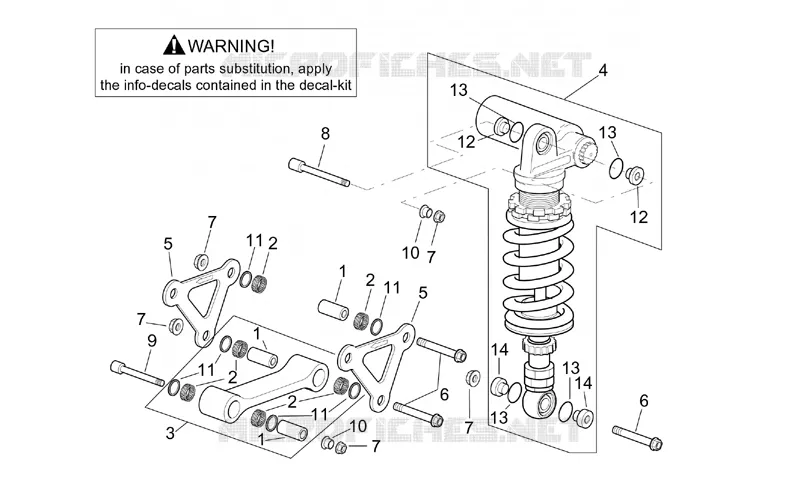 Connecting rod - rear shock abs. Aprilia APRILIA-MOTORCYCLES 1000 TUONO 2003  RSV 1000 Tuono