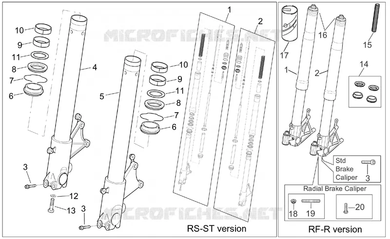Fron fork II Aprilia APRILIA-MOTORCYCLES 1000 TUONO 2004  RSV 1000 Tuono