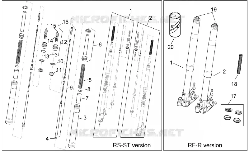 Front fork I Aprilia APRILIA-MOTORCYCLES 1000 TUONO 2005  RSV 1000 Tuono
