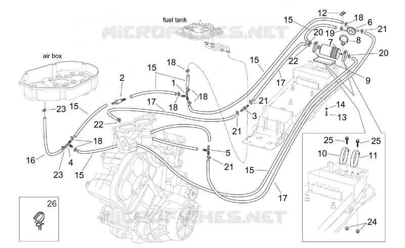 Fuel vapour recover system Aprilia APRILIA-MOTORCYCLES 1000 TUONO 2002  RSV 1000 Tuono