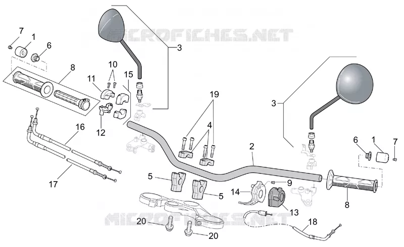 Handlebar Aprilia APRILIA-MOTORCYCLES 1000 TUONO 2005  RSV 1000 Tuono