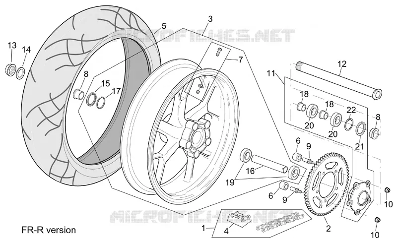R-RF version rear wheel Aprilia APRILIA-MOTORCYCLES 1000 TUONO 2005  RSV 1000 Tuono