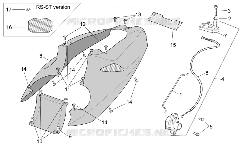 Rear body - Rear fairing Aprilia APRILIA-MOTORCYCLES 1000 TUONO 2005  RSV 1000 Tuono