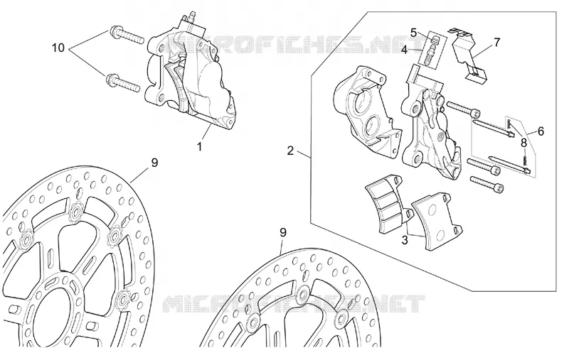 ST-RS vers. front brake caliper Aprilia APRILIA-MOTORCYCLES 1000 TUONO 2003  RSV 1000 Tuono