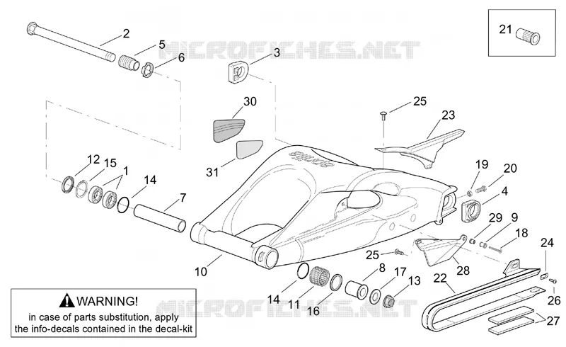 Swing arm Aprilia APRILIA-MOTORCYCLES 1000 TUONO 2003  RSV 1000 Tuono