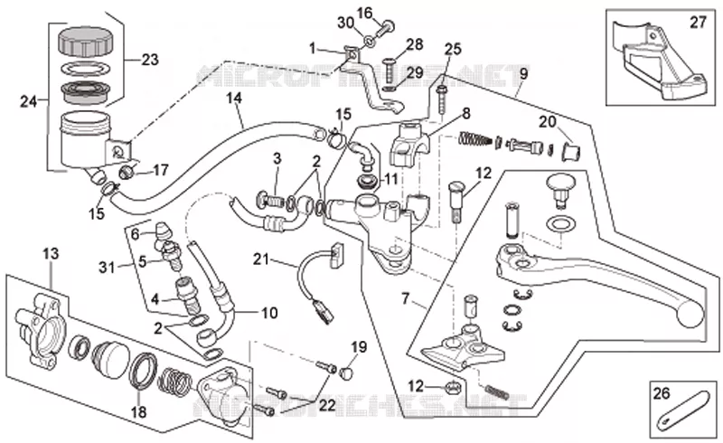 Clutch pump Aprilia APRILIA-MOTORCYCLES 1000 TUONO 2006  RSV 1000 Tuono