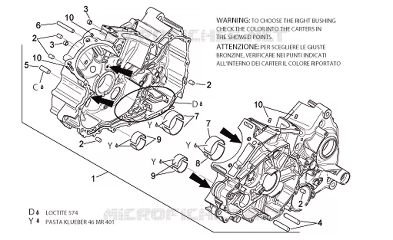 Crankcases I Aprilia APRILIA-MOTORCYCLES 1000 TUONO 2006  RSV 1000 Tuono
