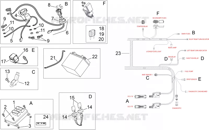 Electrical system II Aprilia APRILIA-MOTORCYCLES 1000 TUONO 2009  RSV 1000 Tuono