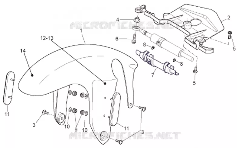 Front body - Front mudguard Aprilia APRILIA-MOTORCYCLES 1000 TUONO 2008  RSV 1000 Tuono