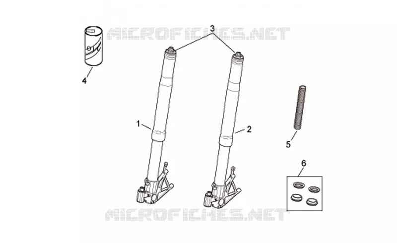 Front fork II Aprilia APRILIA-MOTORCYCLES 1000 TUONO 2008  RSV 1000 Tuono