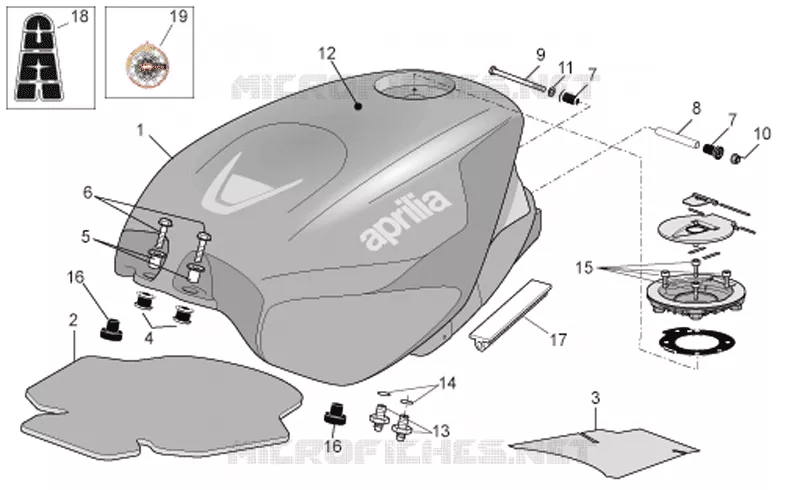 Fuel tank Aprilia APRILIA-MOTORCYCLES 1000 TUONO 2008  RSV 1000 Tuono
