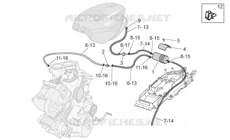 Fuel vapour recover system Aprilia APRILIA-MOTORCYCLES 1000 TUONO 2007  RSV 1000 Tuono