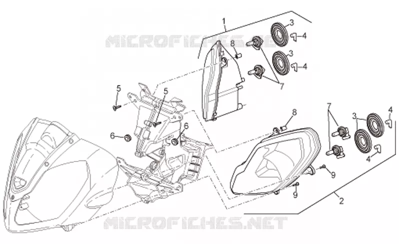 Headlight Aprilia APRILIA-MOTORCYCLES 1000 TUONO 2007  RSV 1000 Tuono
