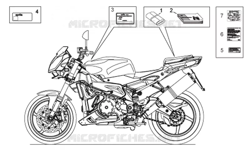 Plate set-decal-op.handbooks Aprilia APRILIA-MOTORCYCLES 1000 TUONO 2007  RSV 1000 Tuono