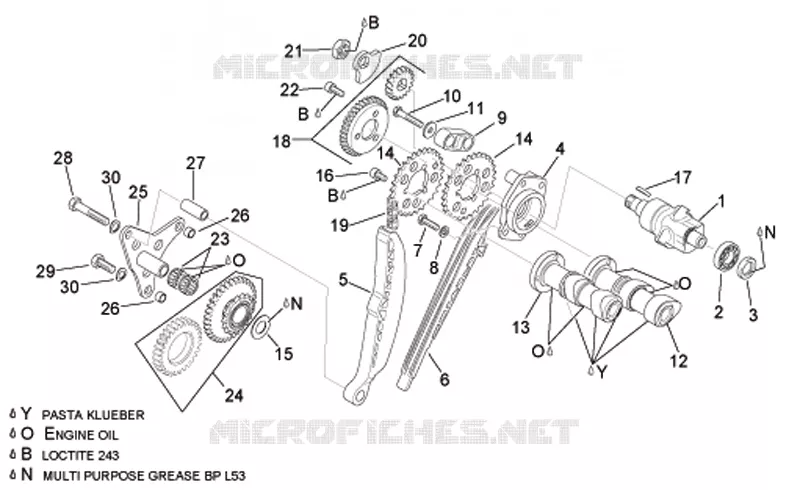 Rear cylinder timing system Aprilia APRILIA-MOTORCYCLES 1000 TUONO 2009  RSV 1000 Tuono