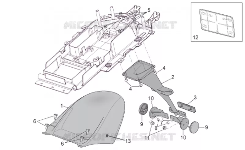 Rear mudguard Aprilia APRILIA-MOTORCYCLES 1000 TUONO 2009  RSV 1000 Tuono