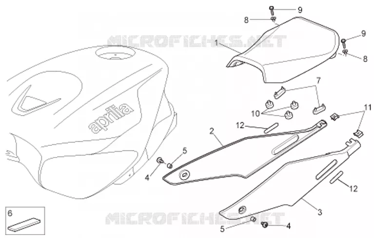 Saddle Aprilia APRILIA-MOTORCYCLES 1000 TUONO 2008  RSV 1000 Tuono