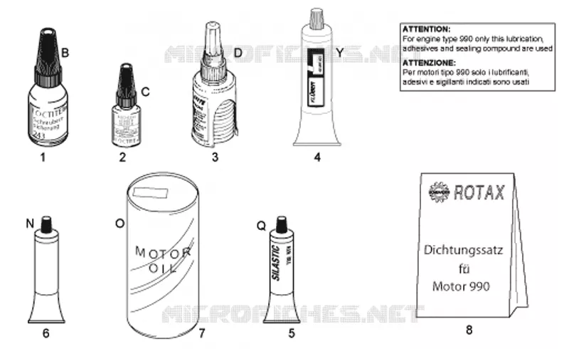Sealing and lubricating agents Aprilia APRILIA-MOTORCYCLES 1000 TUONO 2008  RSV 1000 Tuono