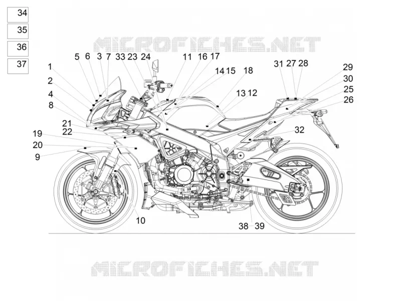 Plate set and decal Aprilia APRILIA-MOTORCYCLES 1100 TUONO 2016  Tuono V4 Factory