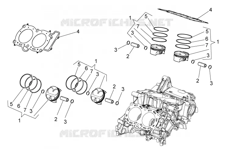 Cylinder - Piston Aprilia APRILIA-MOTORCYCLES 1100 TUONO 2016  Tuono V4 RR