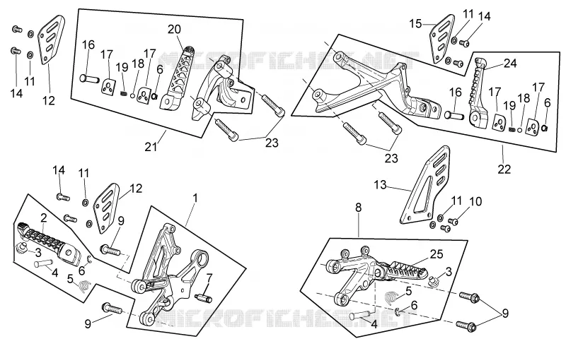 Foot rests Aprilia APRILIA-MOTORCYCLES 1100 TUONO 2016  Tuono V4 RR