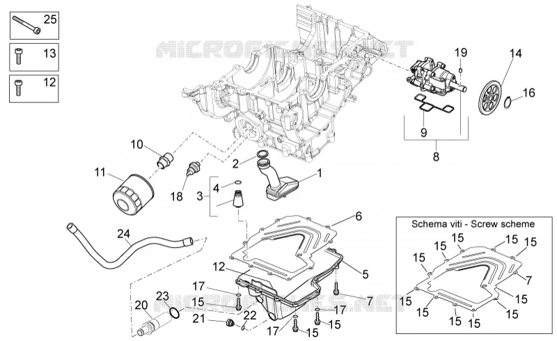 Lubrication Aprilia APRILIA-MOTORCYCLES 1100 TUONO 2016  Tuono V4 RR