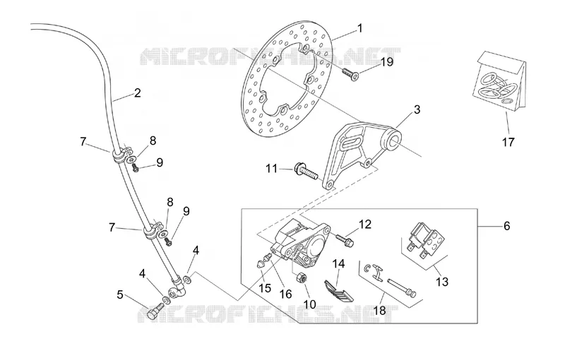 Rear brake caliper Aprilia APRILIA-MOTORCYCLES 125 TUONO 2004  RS 125 Tuono