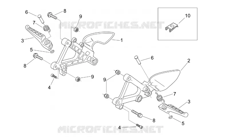 Front footrests Aprilia APRILIA-MOTORCYCLES 50 TUONO 2003  RS 50 Tuono