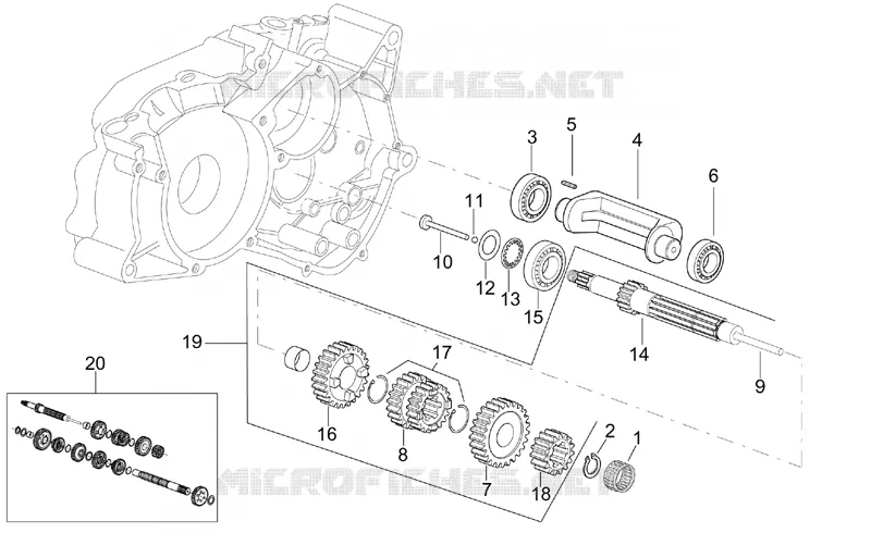 Primary gear shaft Aprilia APRILIA-MOTORCYCLES 50 TUONO 2004  RS 50 Tuono