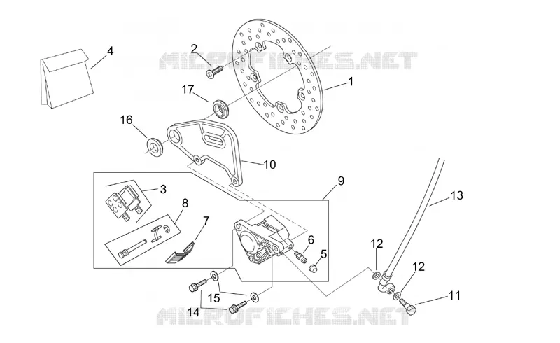 Rear brake caliper Aprilia APRILIA-MOTORCYCLES 50 TUONO 2004  RS 50 Tuono