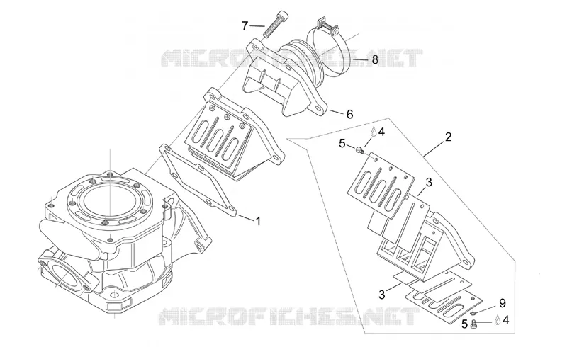 Carburettor flange Aprilia APRILIA-MOTORCYCLES 125 MX 2005  MX SuperMotard
