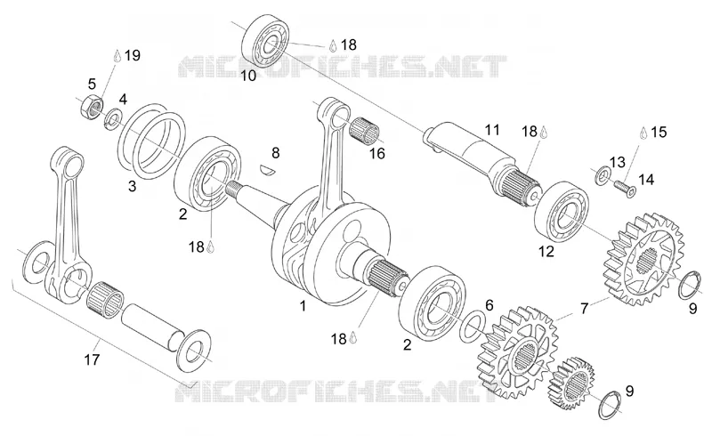 Crankshaft - Balance shaft Aprilia APRILIA-MOTORCYCLES 125 MX 2006  MX SuperMotard