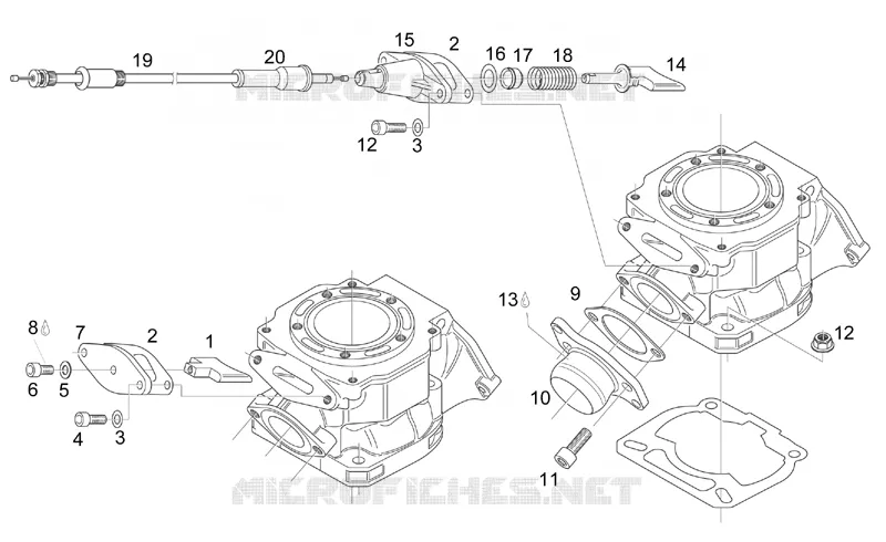 Cylinder - Exhaust valve Aprilia APRILIA-MOTORCYCLES 125 MX 2005  MX SuperMotard