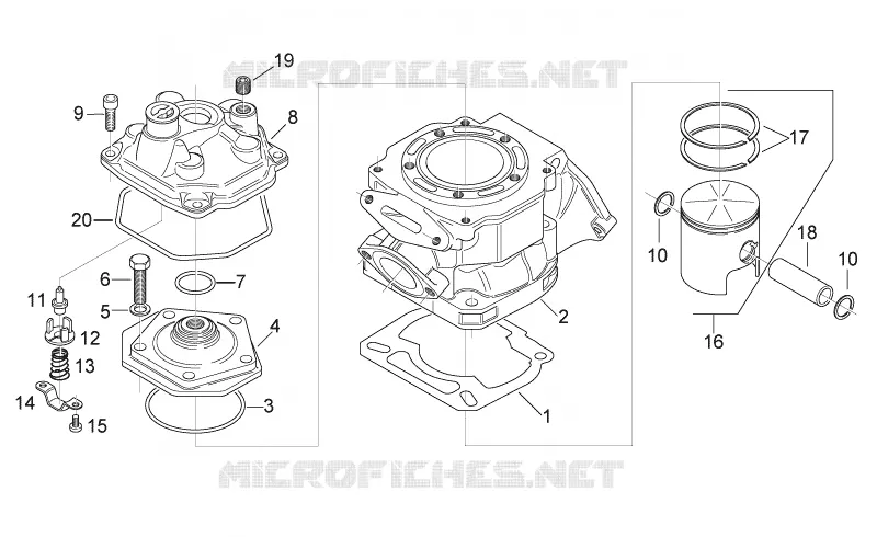 Cylinder - Head - Piston Aprilia APRILIA-MOTORCYCLES 125 MX 2004  MX SuperMotard