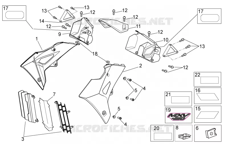Front body II Aprilia APRILIA-MOTORCYCLES 450 MXV 2010  MXV Cross