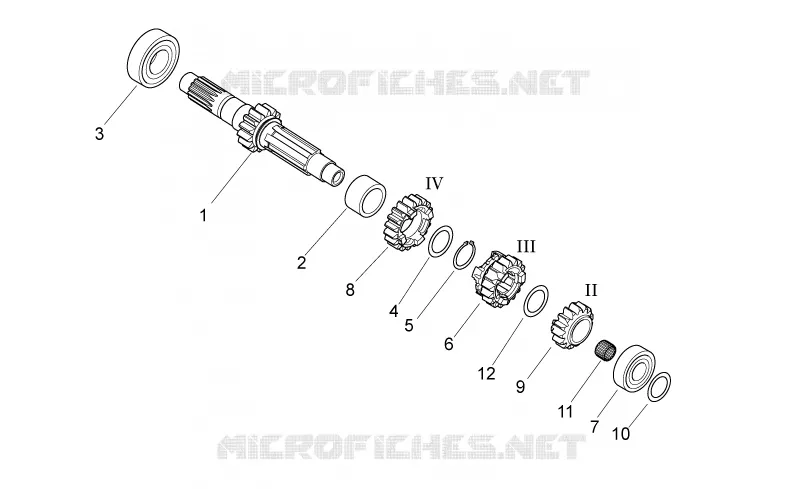 Primary gear shaft Aprilia APRILIA-MOTORCYCLES 450 MXV 2009  MXV Cross