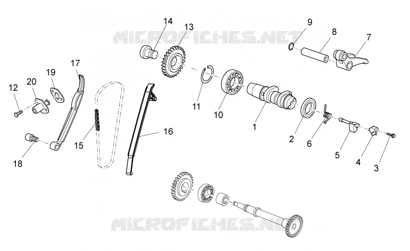 Rear cylinder timing system Aprilia APRILIA-MOTORCYCLES 450 MXV 2010  MXV Cross