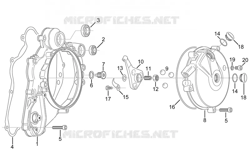 Clutch cover Aprilia APRILIA-MOTORCYCLES 125 RX 1998  RX (engine 122cc)