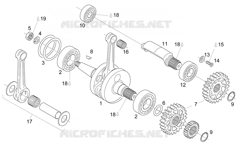 Crankshaft - Balance shaft Aprilia APRILIA-MOTORCYCLES 125 RX 1997  RX (engine 122cc)