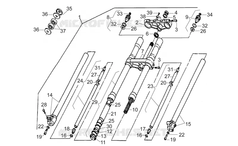 Front fork 1998 Aprilia APRILIA-MOTORCYCLES 125 RX 1996  RX (engine 122cc)