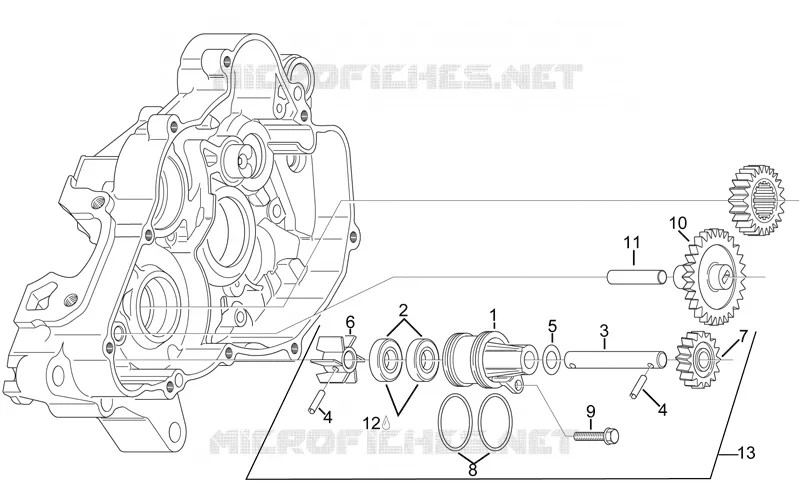 Water pump assy Aprilia APRILIA-MOTORCYCLES 125 RX 1995  RX (engine 122cc)