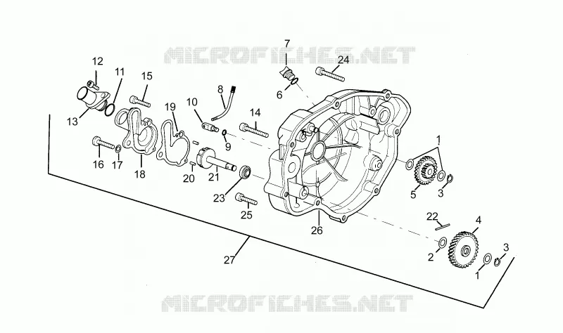 Clutch cover Aprilia APRILIA-MOTORCYCLES 50 RX 1991  RX 3 - 5 MARCE