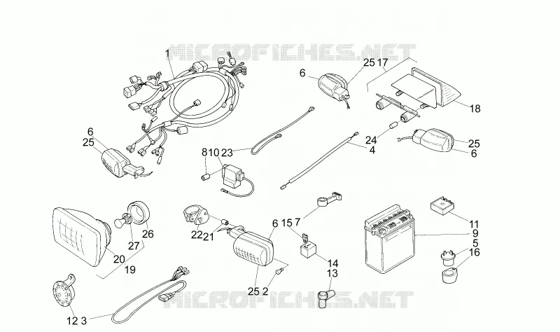 Electrical system Aprilia APRILIA-MOTORCYCLES 50 RX 1993  RX 3 - 5 MARCE