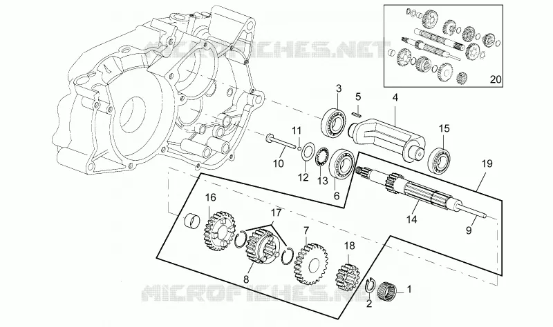 Primary gear shaft 5 Speed Aprilia APRILIA-MOTORCYCLES 50 RX 1992  RX 3 - 5 MARCE