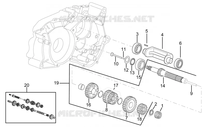 Primary gear shaft Aprilia APRILIA-MOTORCYCLES 50 RX 1997  RX