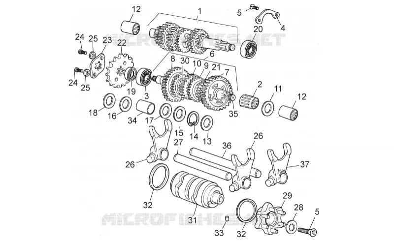 Gear box Aprilia APRILIA-MOTORCYCLES 50 SX 2014  SX Limited Edition
