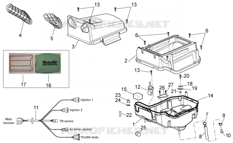 Air box Aprilia APRILIA-MOTORCYCLES 450 RXV 2009  RXV